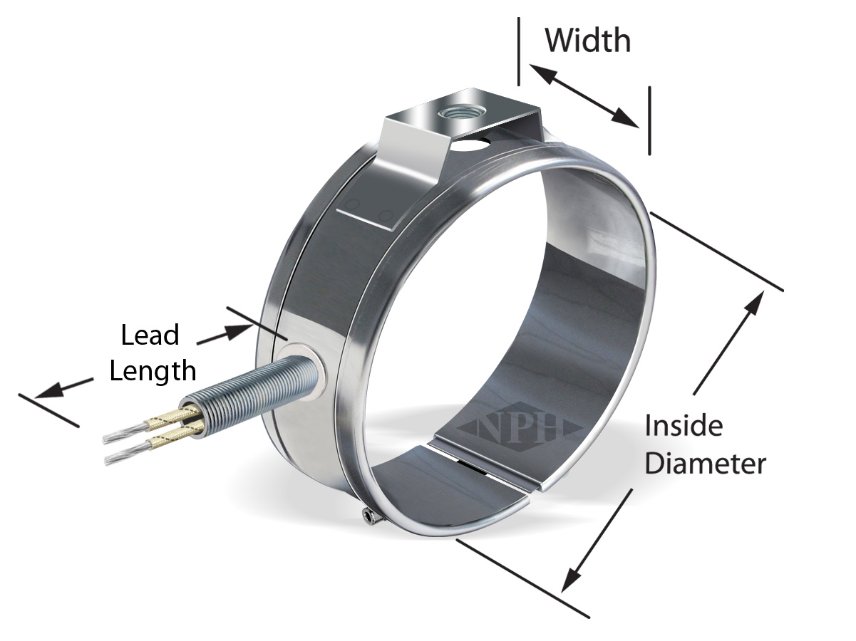 European Mica Band Heater with Threaded Thermocouple Bracket